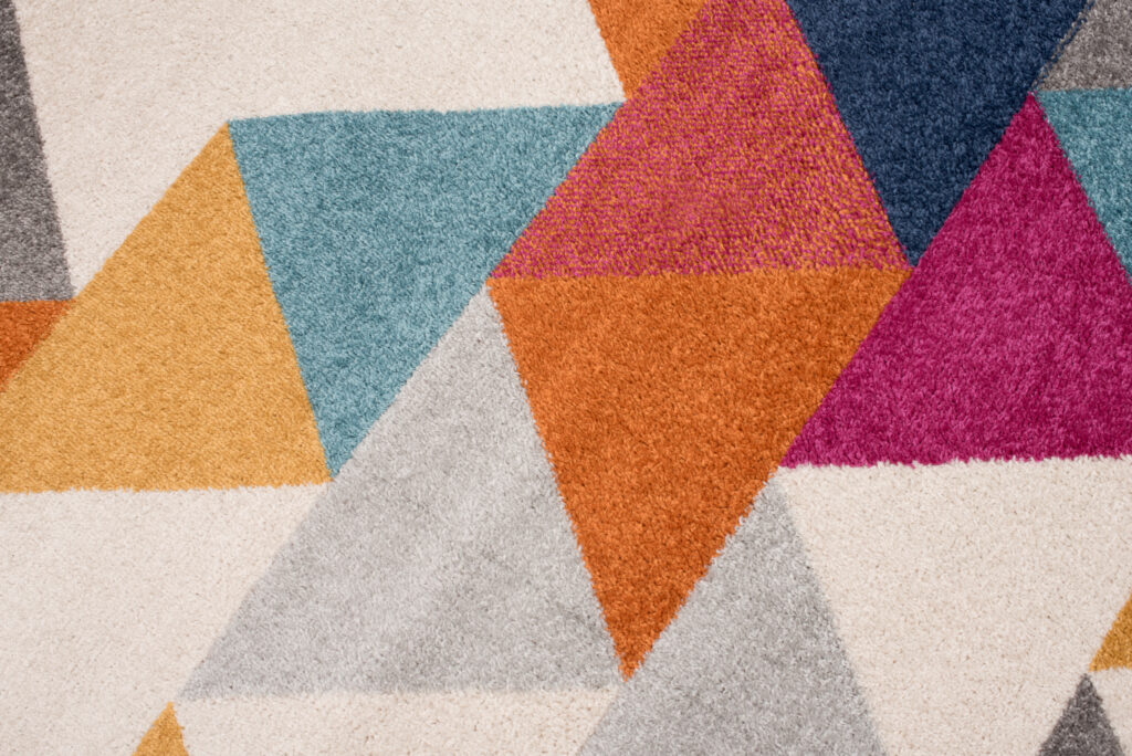 Vloerkleed Lazur Roze Veelkleurig Geometrisch Driehoeken