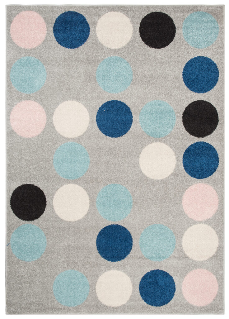 Vloerkleed Lazur Grijs Blauw Geometrisch Cirkels