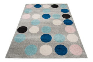 Vloerkleed Lazur Grijs Blauw Geometrisch Cirkels