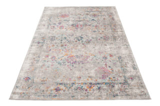 Vloerkleed Lazur Grijs Vintage Gebloemd Frame