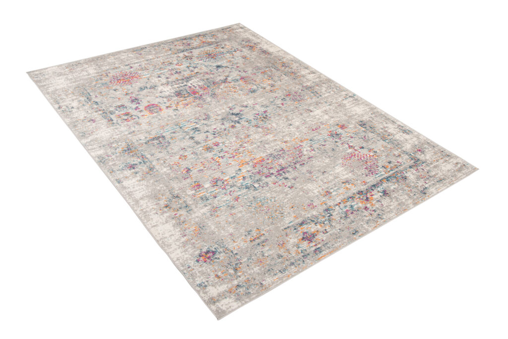 Vloerkleed Lazur Grijs Vintage Gebloemd Frame