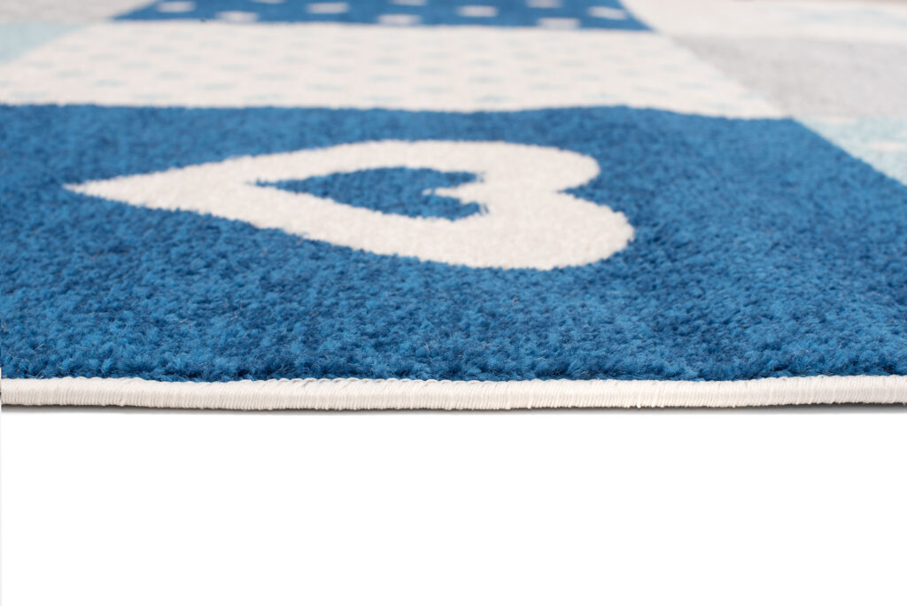 Vloerkleed Lazur Grijs Blauw Vierkanten Kindertapijt