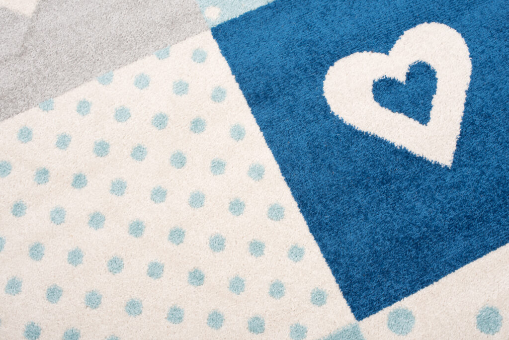 Vloerkleed Lazur Grijs Blauw Vierkanten Kindertapijt