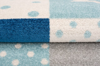 Vloerkleed Lazur Grijs Blauw Vierkanten Kindertapijt