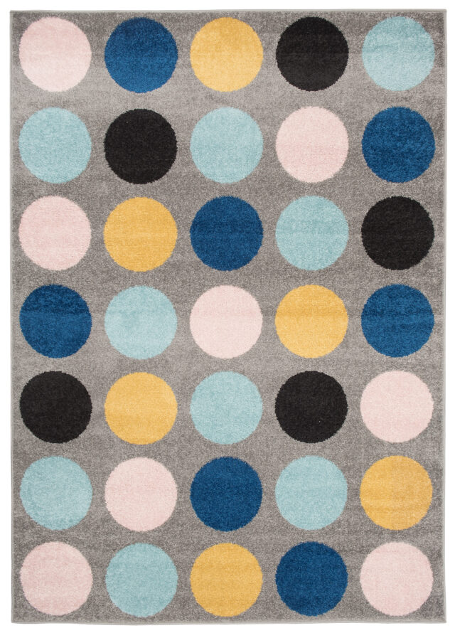 Vloerkleed Lazur Grijs Veelkleurig Geometrisch Cirkels