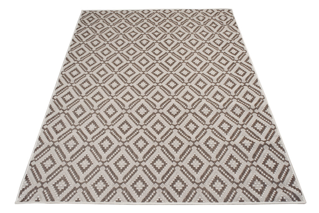Vloerkleed Capri Bruin Sisal Geruit Mozaïek Indoor Outdoor Design