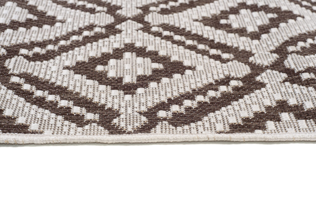 Vloerkleed Capri Bruin Sisal Geruit Mozaïek Indoor Outdoor Design