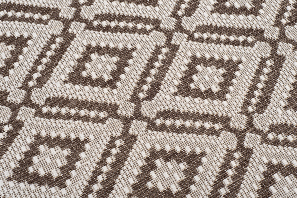 Vloerkleed Capri Bruin Sisal Geruit Mozaïek Indoor Outdoor Design