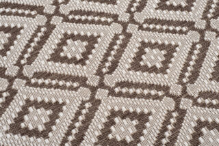 Vloerkleed Capri Bruin Sisal Geruit Mozaïek Indoor Outdoor Design