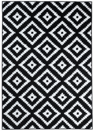 Vloerkleed Luxury Zwart Wit Geometrisch Diamant