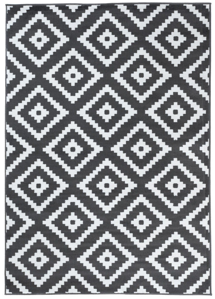 Vloerkleed Luxury Grijs Wit Geometrisch Diamant