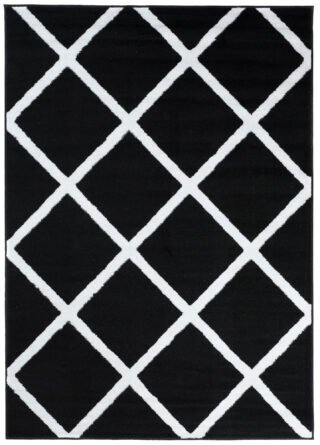 Vloerkleed Luxury Zwart Wit Geometrisch Geruit