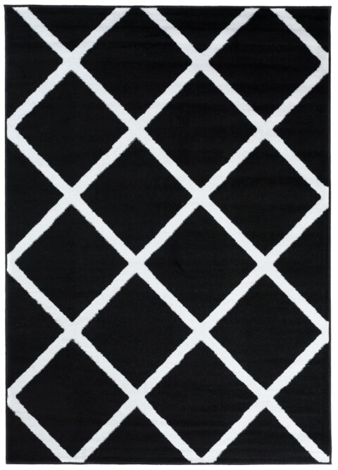 Vloerkleed Luxury Zwart Wit Geometrisch Geruit