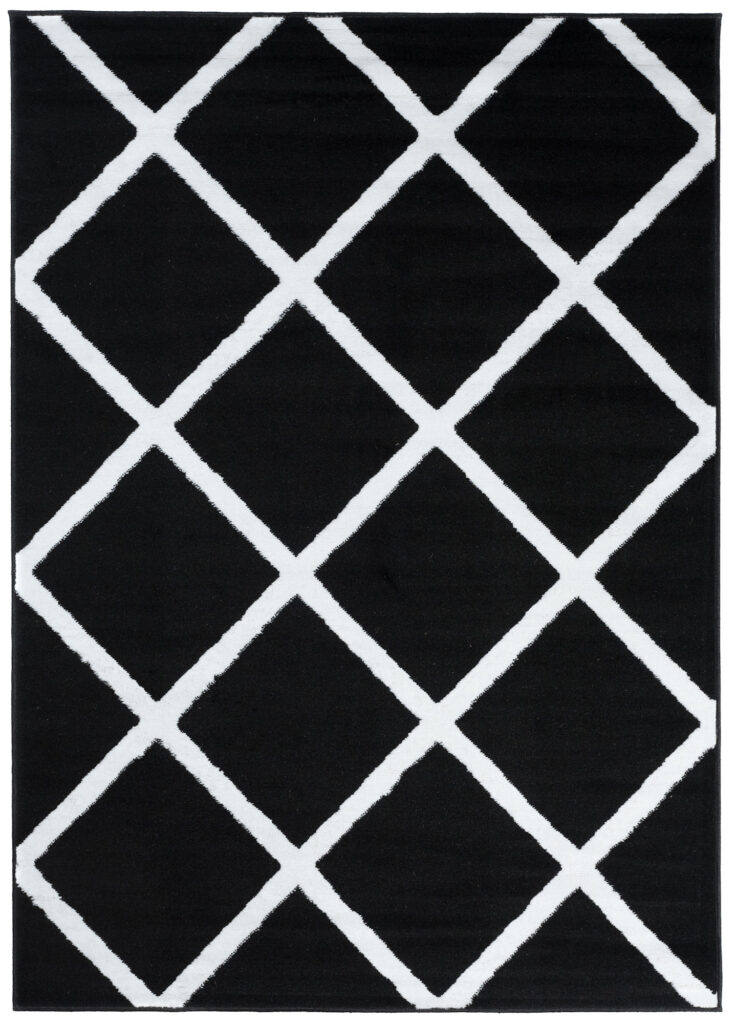 Vloerkleed Luxury Zwart Wit Geometrisch Geruit