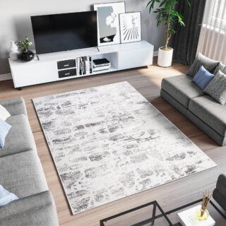 Vloerkleed Sky Grijs Beige Abstract Gewreven