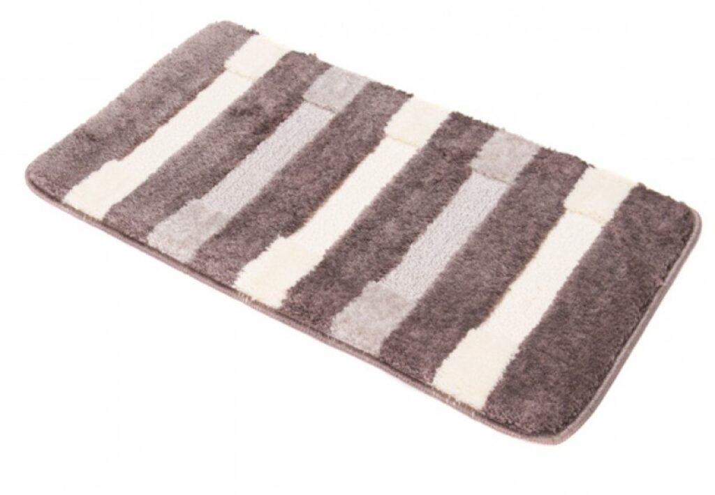 Badmat Mono 3PC Bruin Creme Drie Stukken Antislip Zacht Douchemat