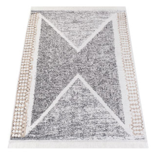 Vloerkleed Azteca Katoen Grijs Beige met Franjes