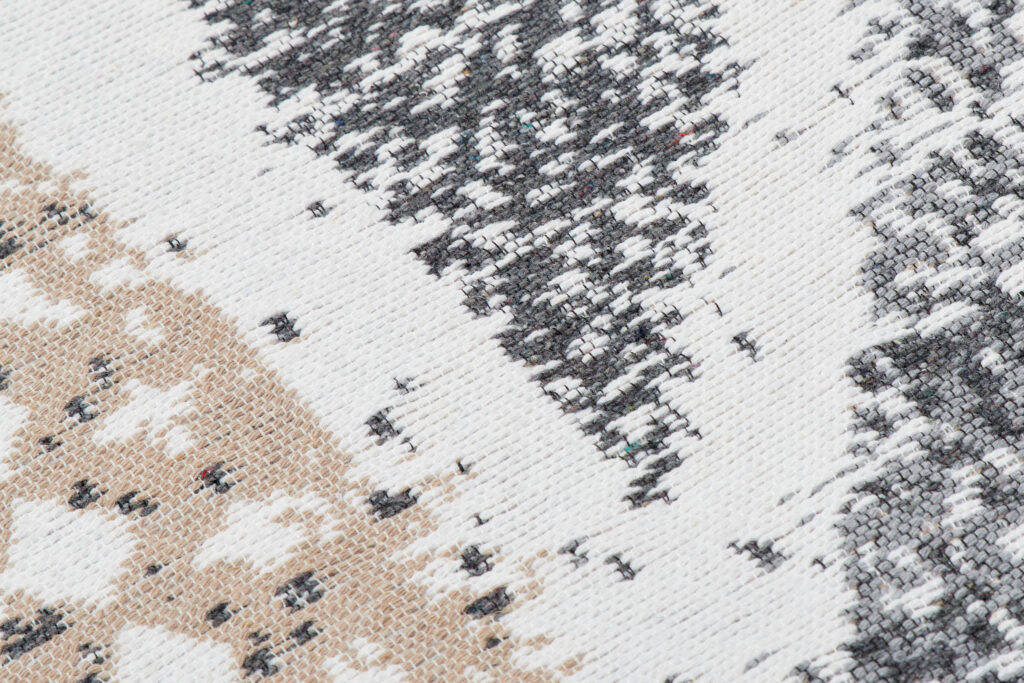 Vloerkleed Azteca Katoen Grijs Beige met Franjes