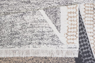 Vloerkleed Azteca Katoen Grijs Beige met Franjes