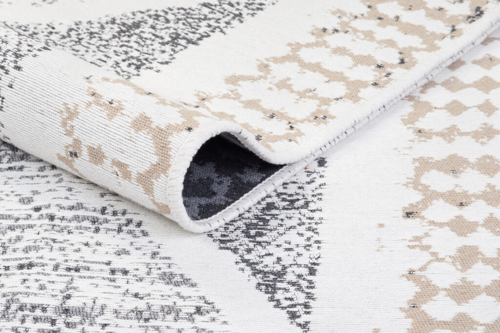 Vloerkleed Azteca Katoen Grijs Beige met Franjes