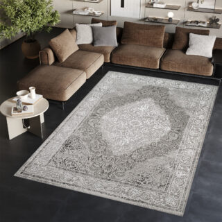 Vloerkleed Ares Grijs Vintage Medaillon