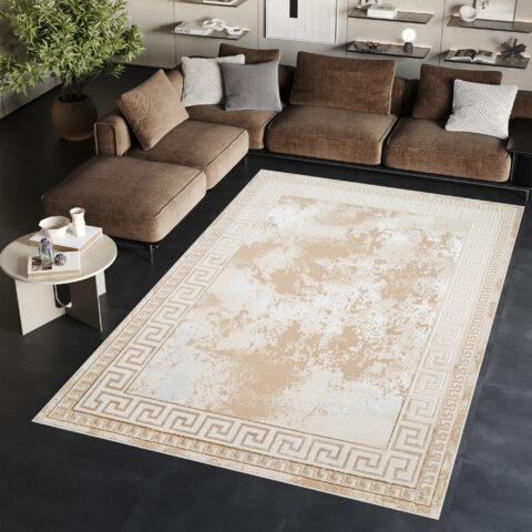 Vloerkleed Ares Beige Frame Abtract