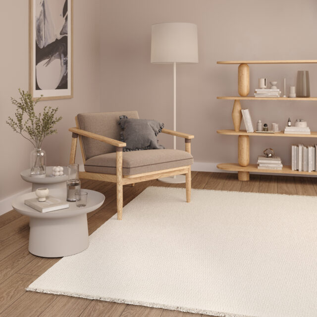 Vloerkleed Agra Creme Modern met Franjes