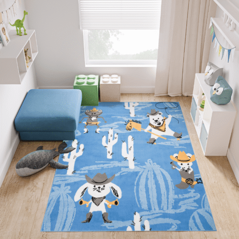 Vloerkleed Jolly Wilde Western Blauw Woonsfeer