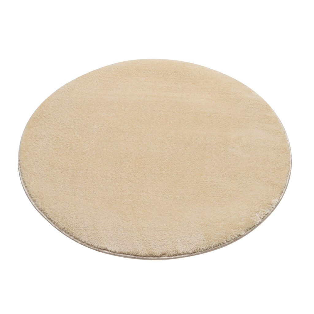 Vloerkleed Cuddle Rond Antislip Beige Hoogpolig