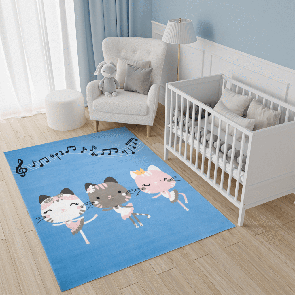 Vloerkleed Jolly Poesjes Hoogwaardig Blauw Woonsfeer