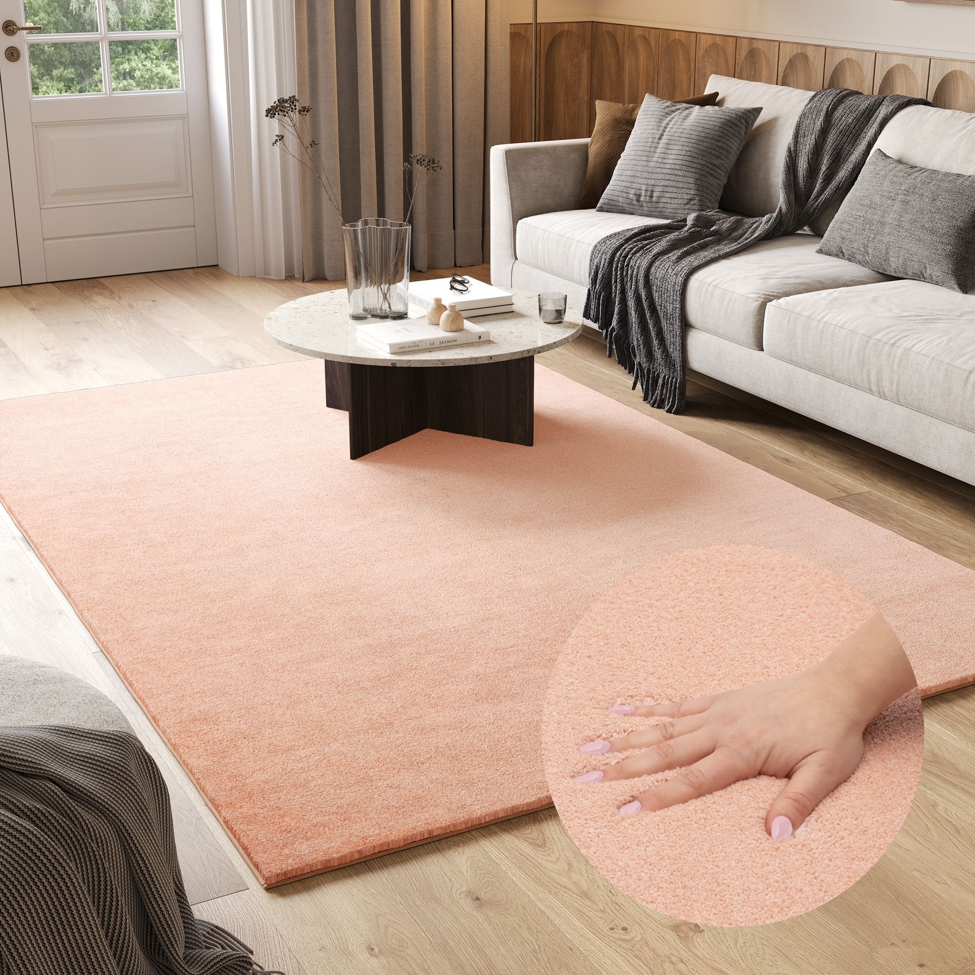 Vloerkleed Cuddle Antislip Roze Hoogpolig