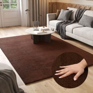 Vloerkleed Cuddle Antislip Bruin Hoogpolig