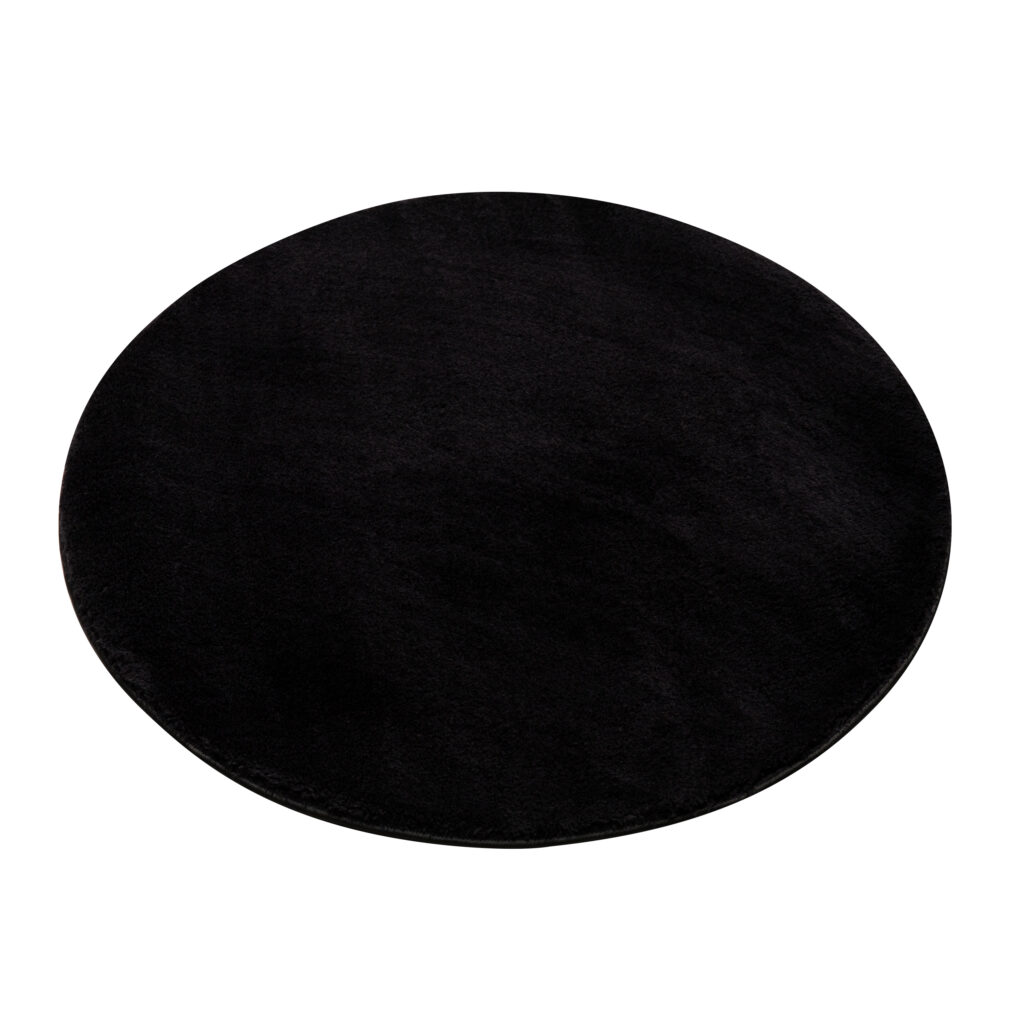 Vloerkleed Cuddle Rond Antislip Zwart Hoogpolig