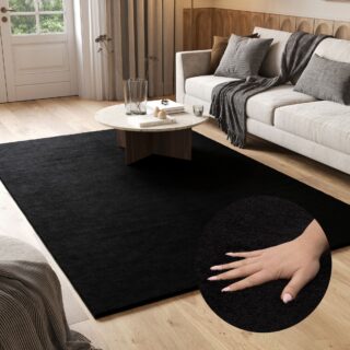Vloerkleed Cuddle Antislip Zwart Hoogpolig