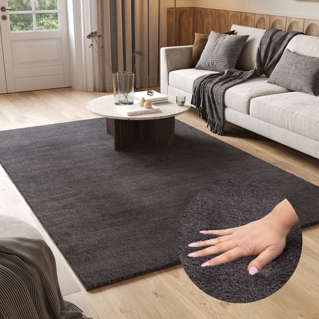 Vloerkleed Cuddle Antislip Antraciet Hoogpolig