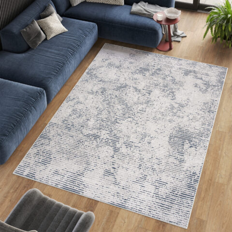 Vloerkleed Lotus Creme Grijs Blauw Modern Woonsfeer Sfeervol