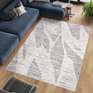 Vloerkleed Lotus Beige Antraciet Abstract Modern Interieur Design
