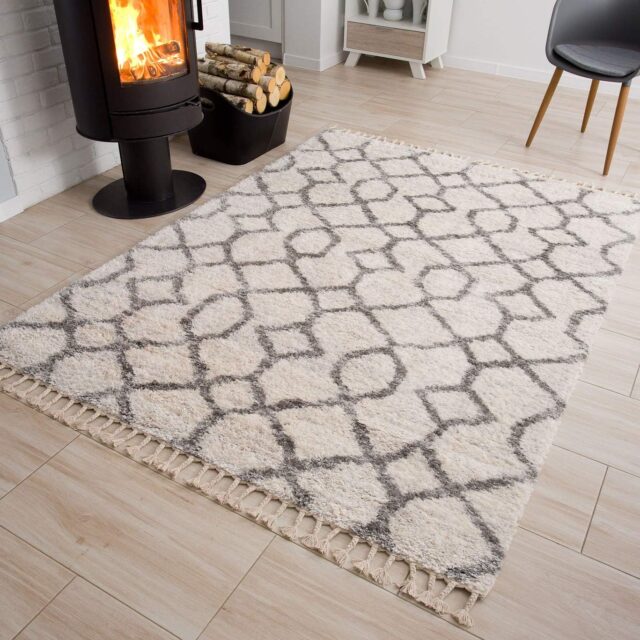 Vloerkleed Versay Fringes Kwastjes Boho Creme Sfeervol