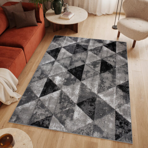 Vloerkleed Luxury Grijs Geometrisch Driehoeken
