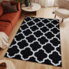 Vloerkleed Luxury Zwart Wit Geometrisch Trellis
