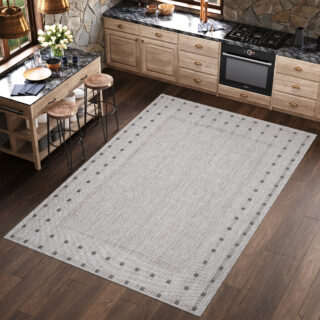 Vloerkleed Melissa Grijs Frame Indoor Outdoor
