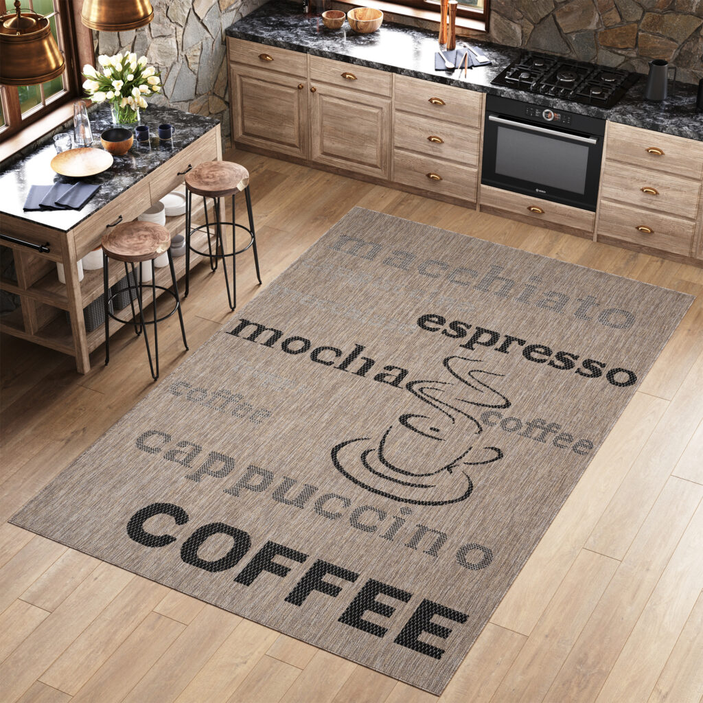 Vloerkleed Melissa Bruin Zwart Koffie Indoor Outdoor