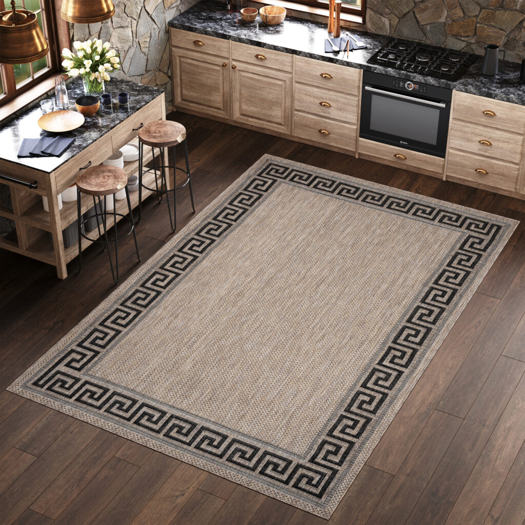 Vloerkleed Melissa Bruin Zwart Zigzag Indoor Outdoor