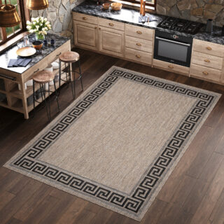 Vloerkleed Melissa Bruin Zwart Zigzag Indoor Outdoor