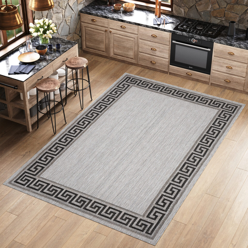 Vloerkleed Melissa Grijs Zwart Zigzag Indoor Outdoor