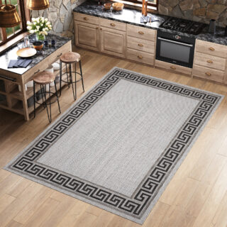 Vloerkleed Melissa Grijs Zwart Zigzag Indoor Outdoor