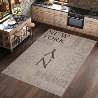 Vloerkleed Melissa Bruin Zwart Straten Indoor Outdoor
