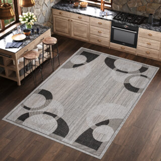 Vloerkleed Melissa Grijs Zwart Geometrisch Indoor Outdoor