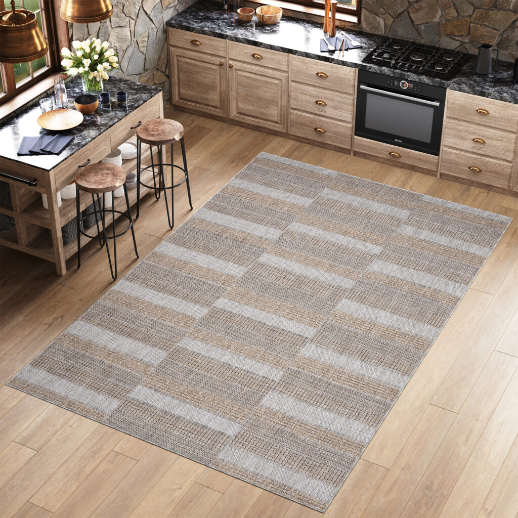 Vloerkleed Melissa Bruin Grijs Rechthoeken Indoor Outdoor
