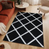 Vloerkleed Luxury Zwart Wit Geometrisch Geruit